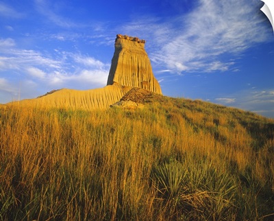 Sandstone monument in the badlands, North Dakota