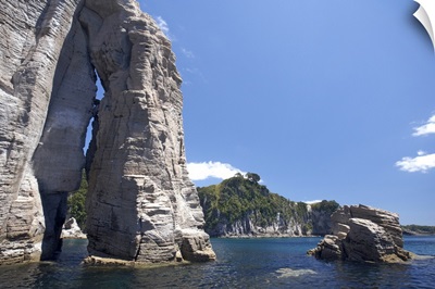Sea Stack and Cliffs, Coromandel Peninsula, North Island, New Zealand