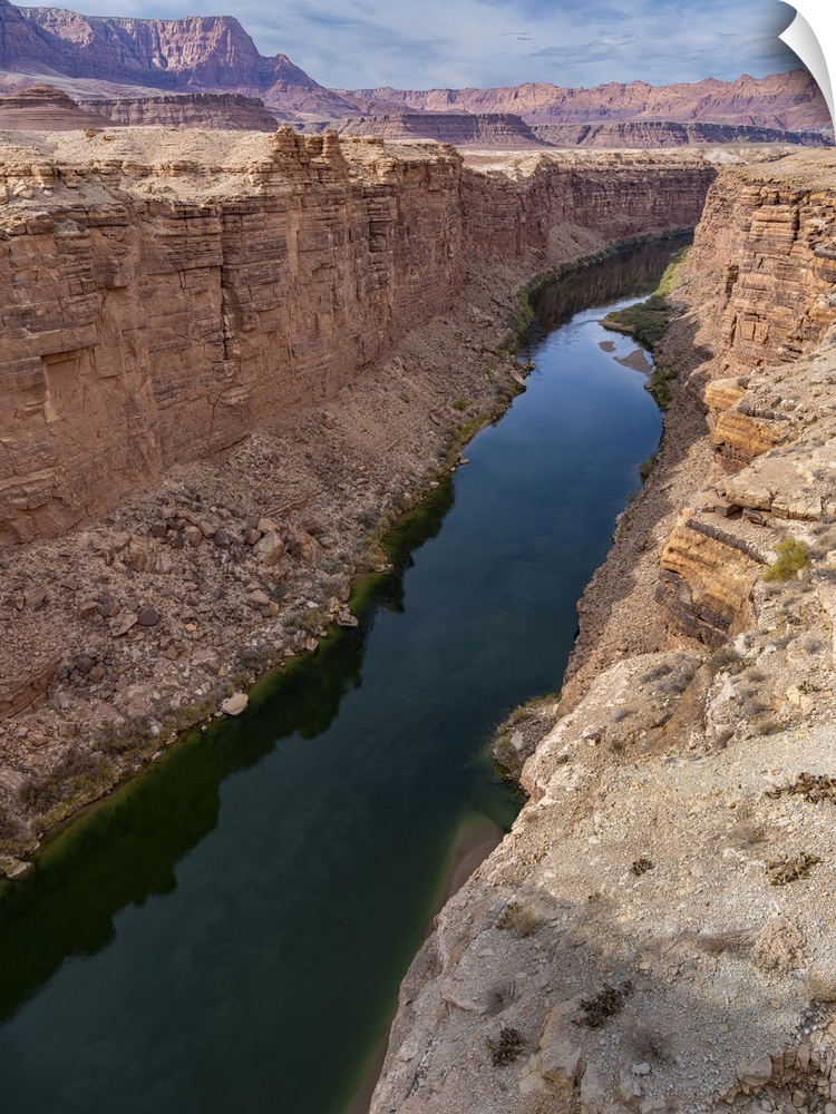 Severe ongoing drought has lowered the levels of the Colorado River in Marble Canyon.