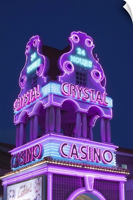 Sign for the Crystal Casino on LG Smith Boulevard, Oranjestad, Aruba