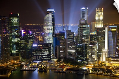 Singapore. Downtown overview at night