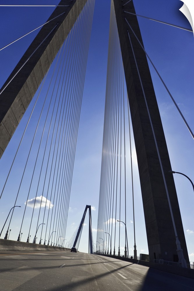 South Carolina, Charleston, View of the Arthur Ravenel Jr. Bridge.