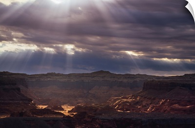 Sunrays Into Red Rock Canyon, Utah