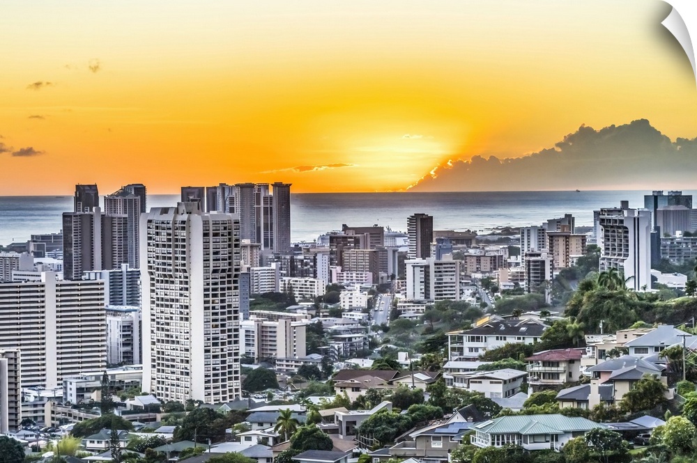 Sunset, Honolulu, Hawaii.