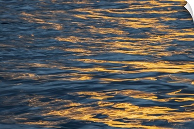 Sunset Light On Waters Off Santa Cruz Island, Galapagos Islands, Ecuador