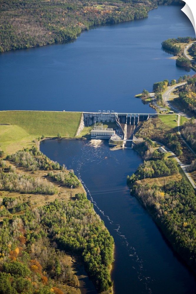 The Moore Dam and Moore Reservoir on the Connecticut River in Littleton, New Hampshire.