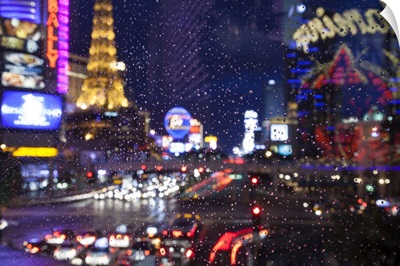 The Strip With Paris At Las Vegas Main Strip Lights At Night