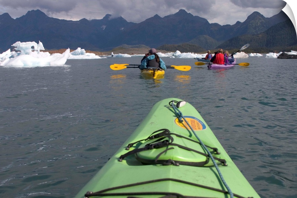 USA, Alaska, kayaking in and around the Columbia Glacier.