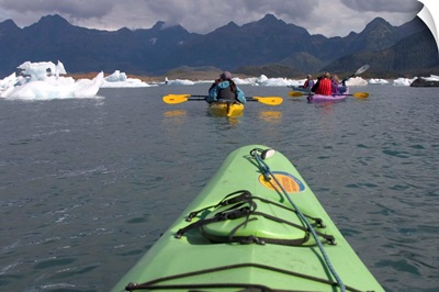 USA, Alaska, kayaking in and around the Columbia Glacier