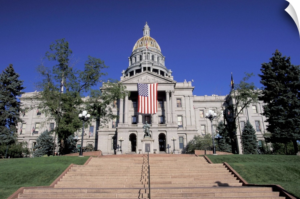 NA, USA, Colorado, Denver.Colorado State Capitol, late afternoon.Patriotism
