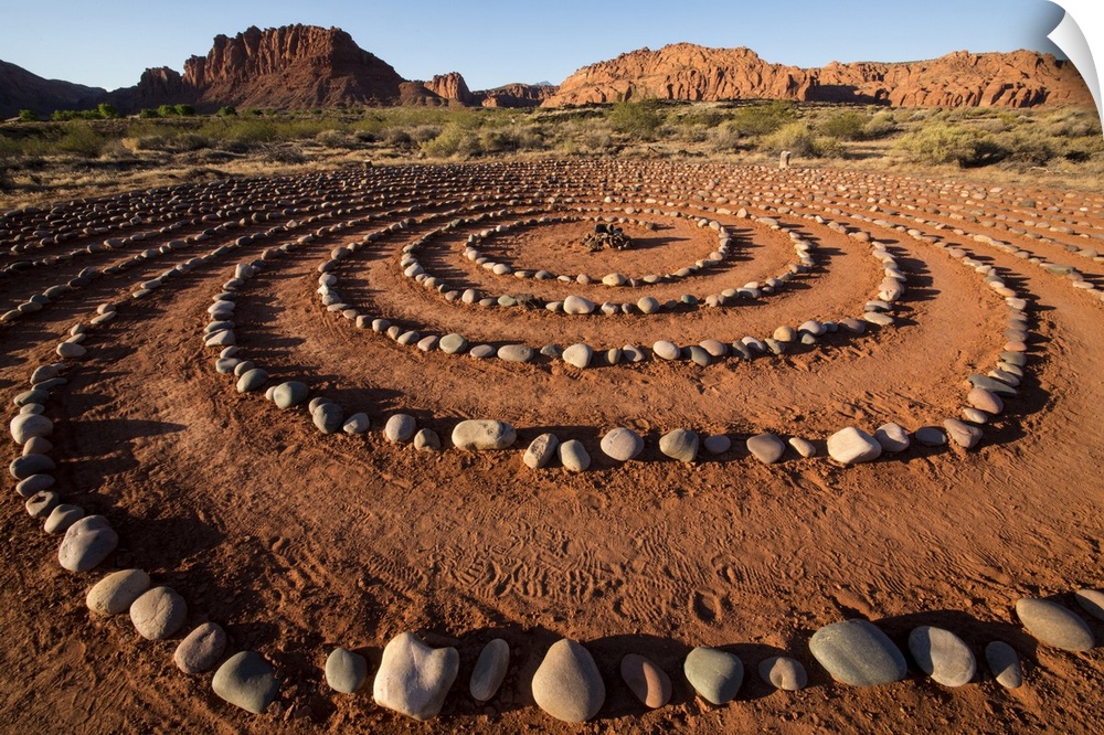 USA, Utah, Ivins, Red Mountain Resort, Spiral Meditation Labyrinth, (PR)