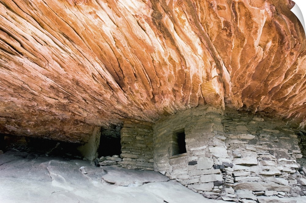 Native American dwelling known as House on Fire, situated in South Fork Mule Canyon in the Cedar mesa, Utah.