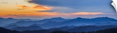 View Of Smoky Mountain Range From Clingmans Dome