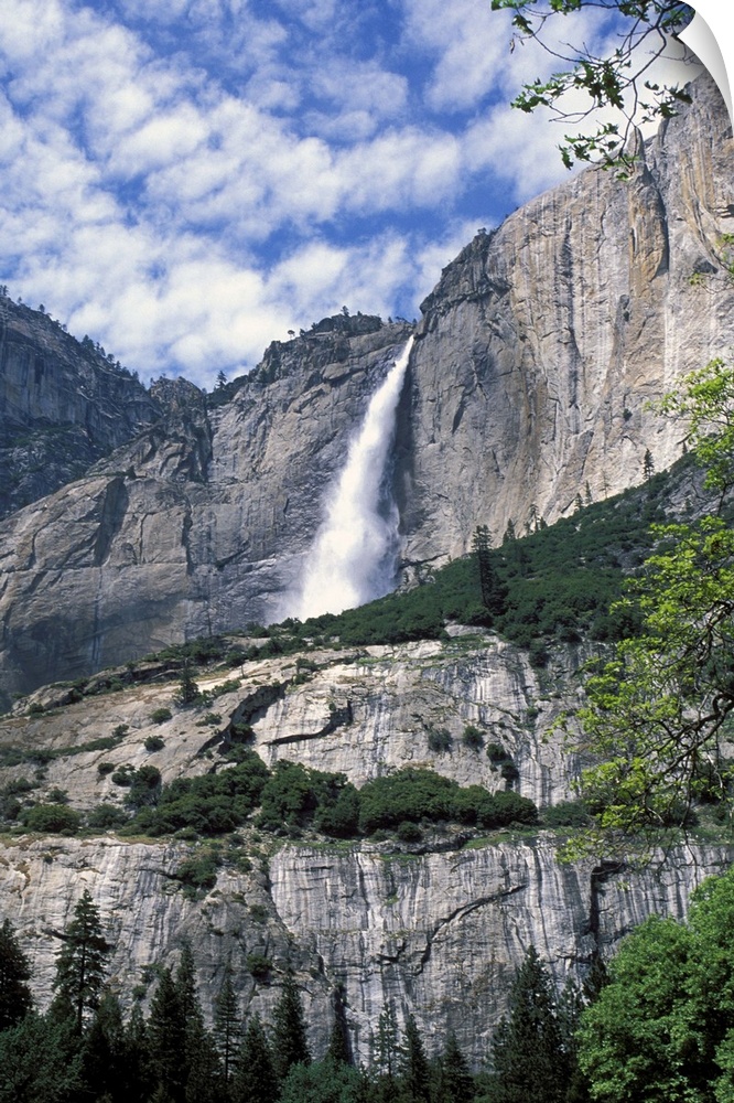 View of Upper Yosemite Falls in Yosemite National Park.