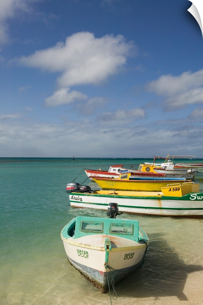ABC Islands-ARUBA-Oranjestad:.Wilhelmina Park - Colorful Aruban Boats