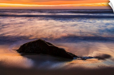 Incoming Tide At Sunset Near Carmel, California