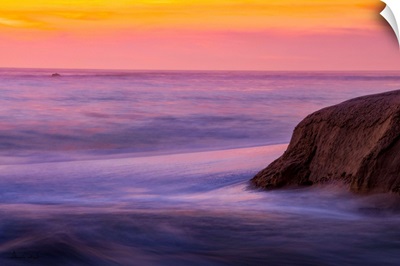 Tidal Waves At Caramel, California Sunset