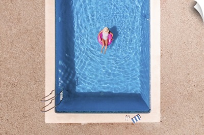 Aerial View Of A Swimming Pool In Summer