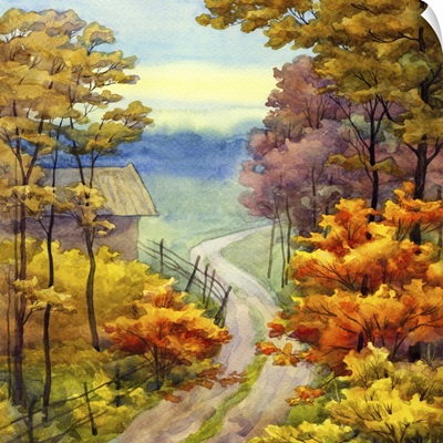 Autumn Road Scene