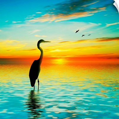 Beautiful Landscape With Heron