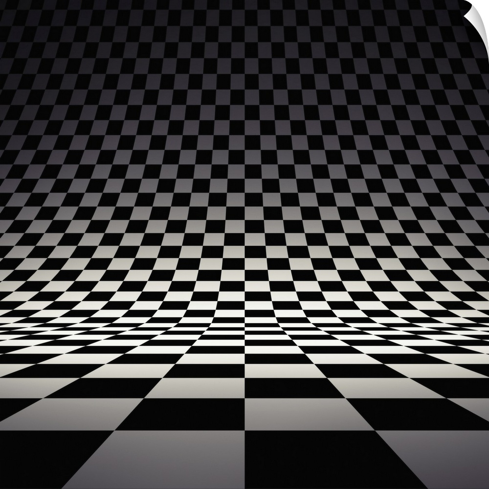 Black and white checker. 3D rendered image.