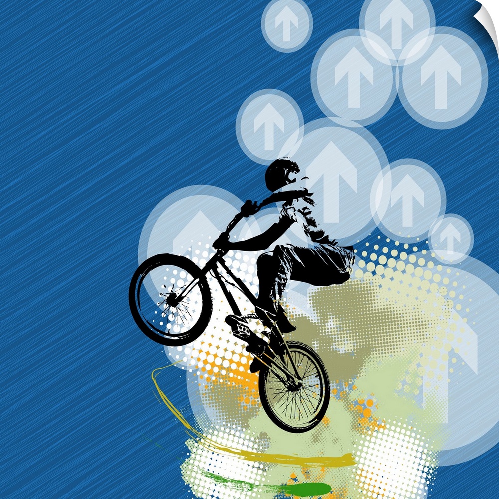 BMX rider. Originally a sport illustration.