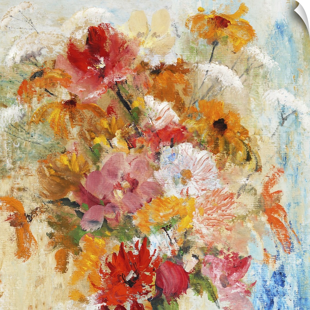 Bouquet of flowers, originally an oil painting.