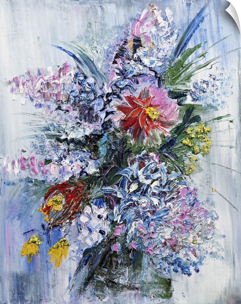 Blooming spring bouquet. Originally oil on canvas.