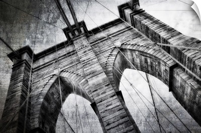 Brooklyn Bridge Detail View - Vintage Black And White