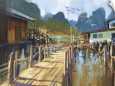 Fishing Village In Summer