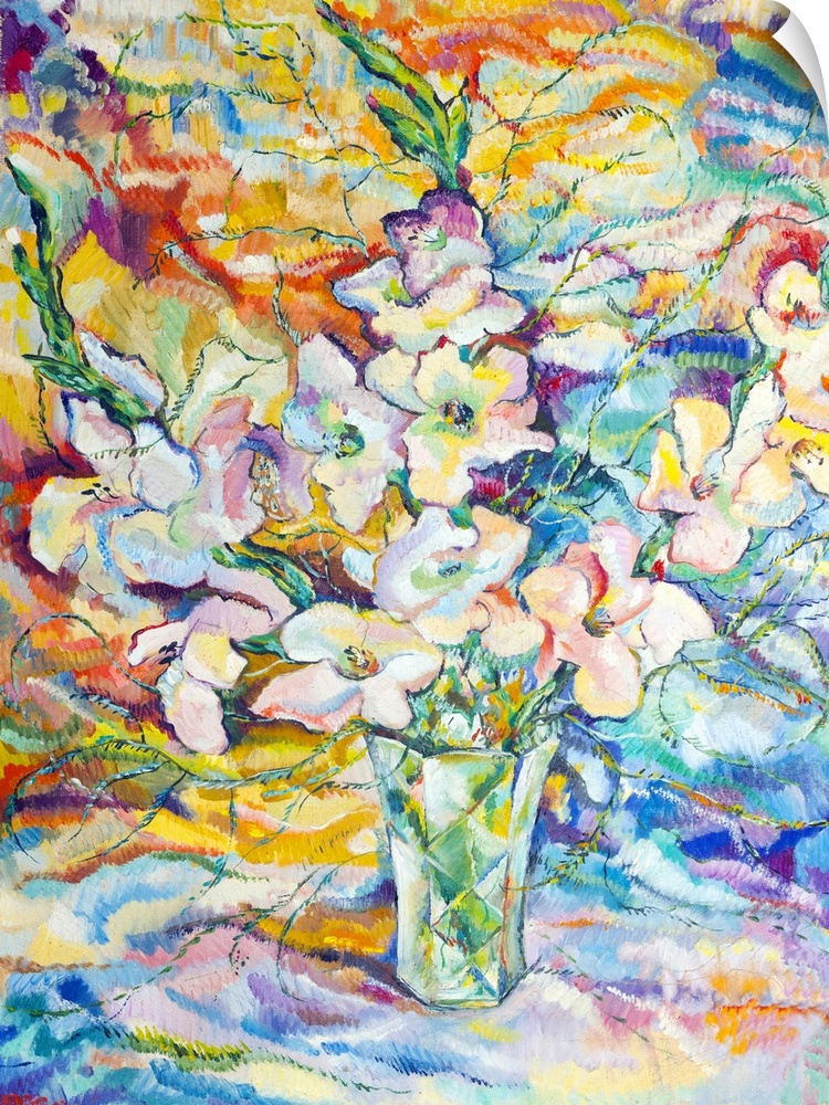 Bouquet of flowers painted originally oil on canvas.