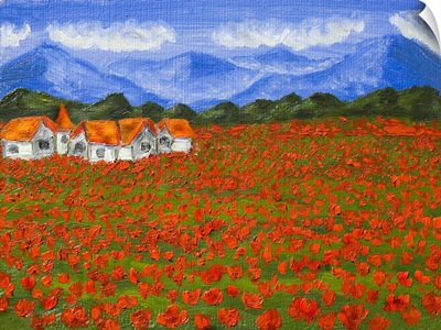 Meadow With Red Poppies
