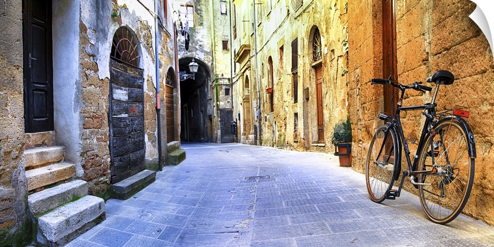 Characteristic streets of old medieval villages of Italy.