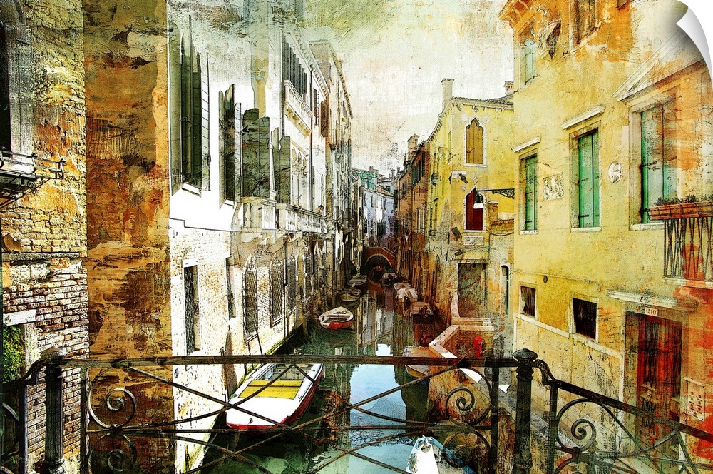 Pictorial Venetian streets - artwork in painting style.