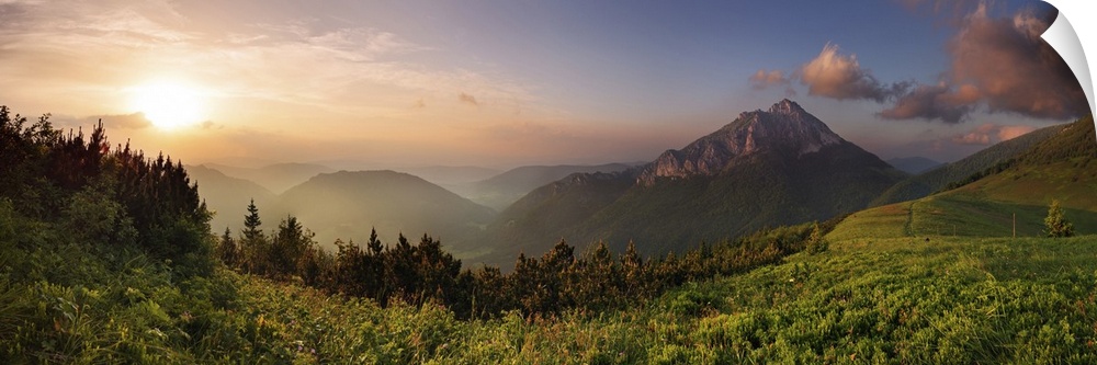 Roszutec peak in sunset of Slovakian mountain Fatra.