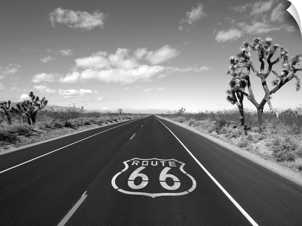 Route 66 crossing the Mojave desert.
