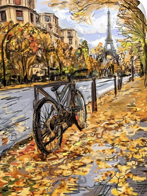 Street In Autumn Paris