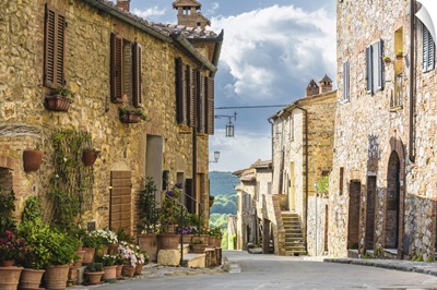 Summer Streets In A Medieval Tuscan Town