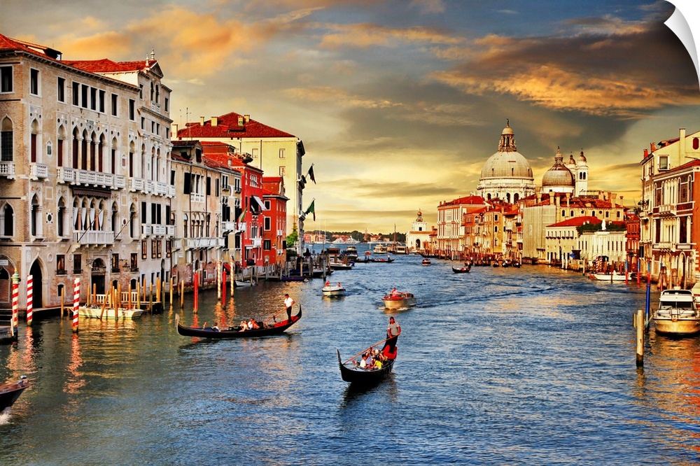 Romantic Venice on sunset.