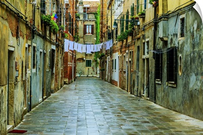 Venice, Italy - Old Street And Historic Tenements