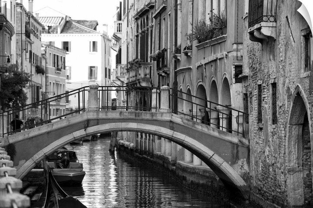 View of  Venice, Italy in black and white.