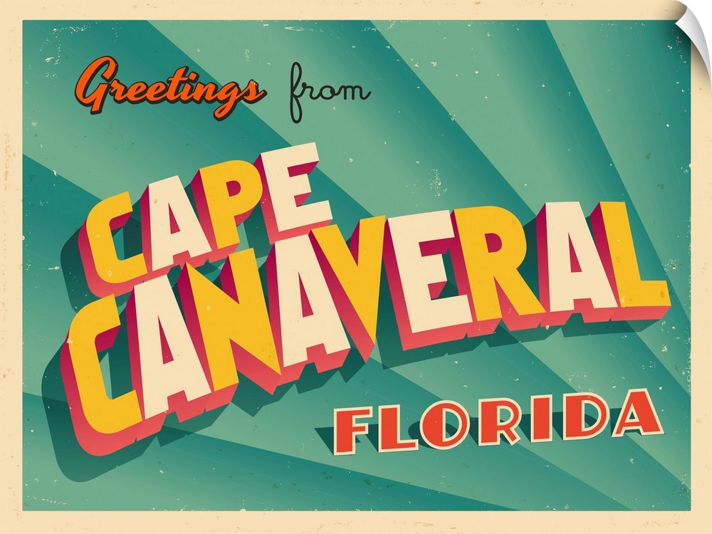 Vintage touristic greeting card - Cape Canaveral, Florida.