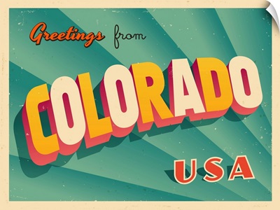 Vintage Touristic Greeting Card - Colorado