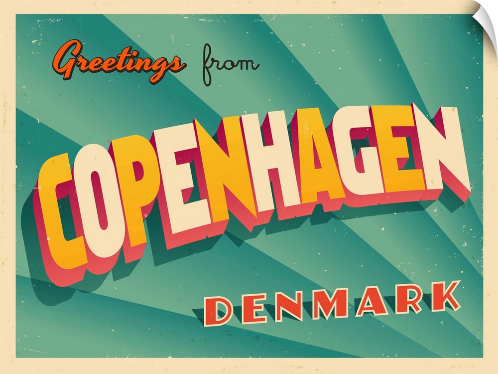 Vintage touristic greeting card - Copenhagen, Denmark.