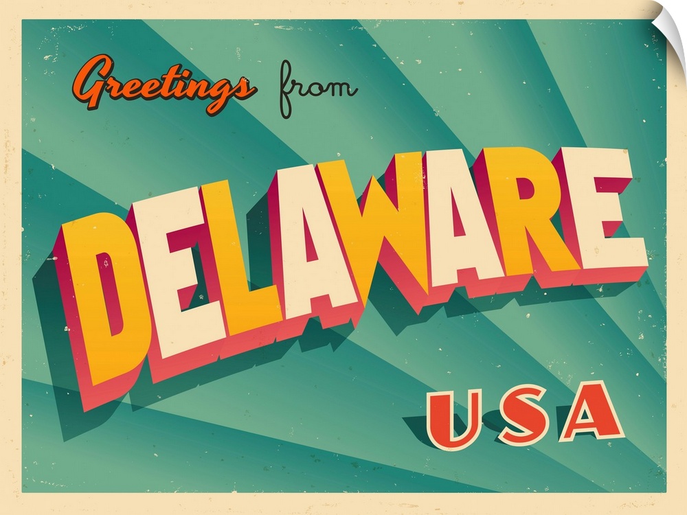 Vintage touristic greeting card - Delaware.