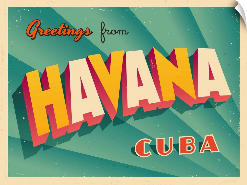 Vintage touristic greeting card - Havana, Cuba.