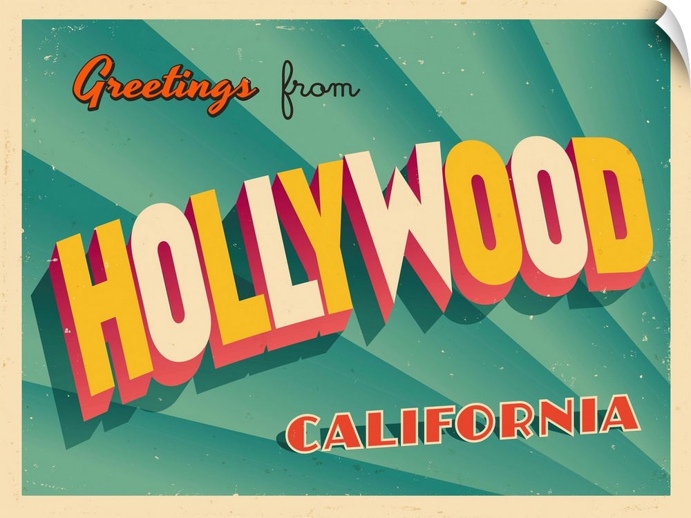 Vintage touristic greeting card - Hollywood, California.