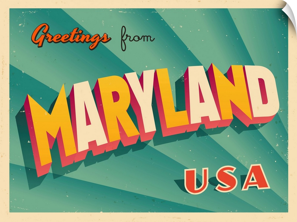 Vintage touristic greeting card - Maryland.