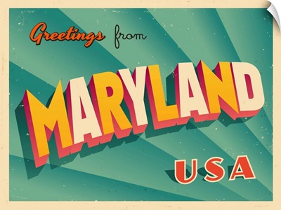 Vintage Touristic Greeting Card - Maryland