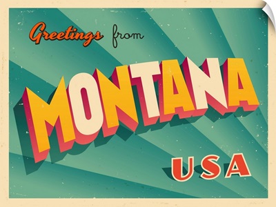 Vintage Touristic Greeting Card - Montana